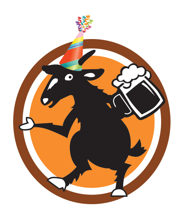 Thirsty Goat logo with party hat